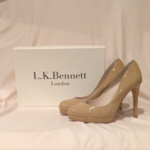 LK Bennett Beige Patent Leather Heels